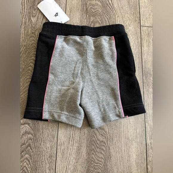Nike Kids' Black and Gray Shorts with Pink Logo - Picture 2 of 3